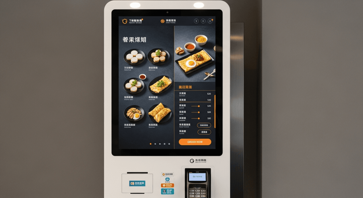 Kiosk 自助點餐繳費機 — 東方美駁二導入實績 | 月省 1.5 位人力 | 銓幻元科技